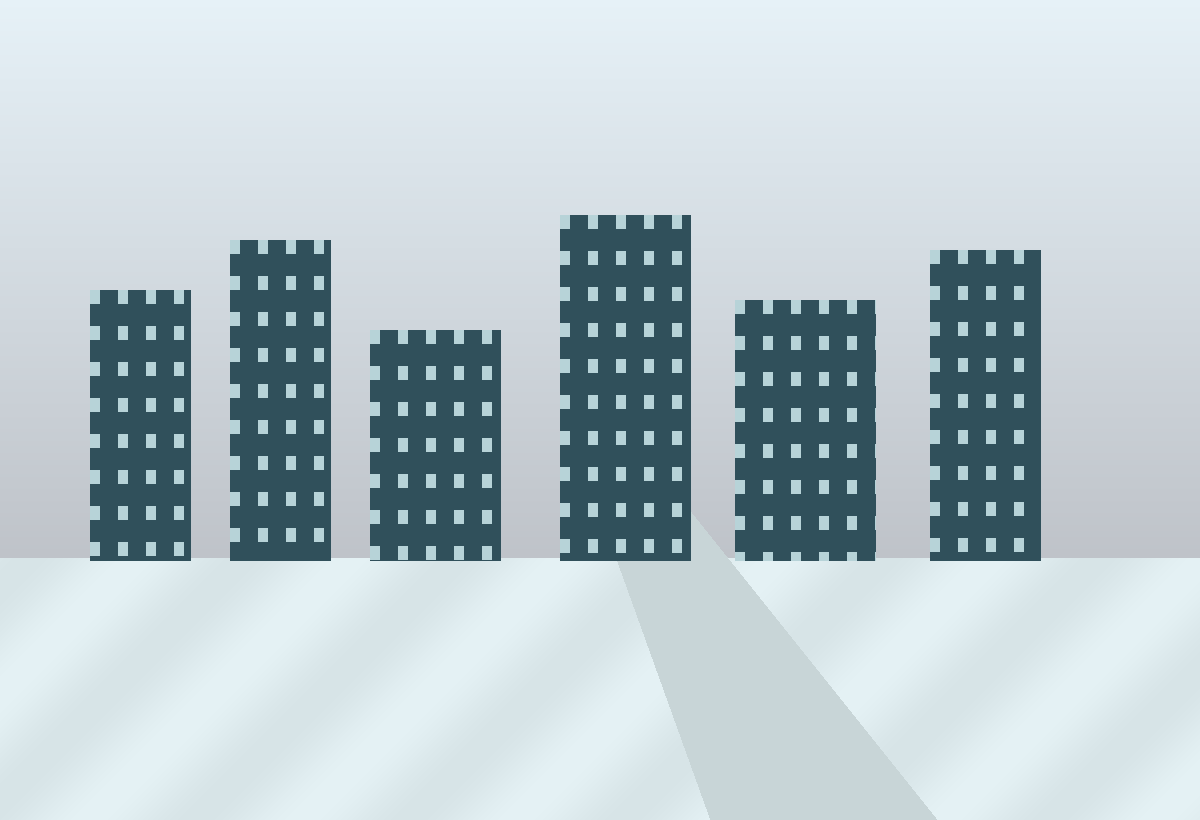 Japan business district and logistics route illustration